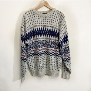Vintage 90s Northern Reflections Size Large XL Knit Sweater Fair-Isle Inspired